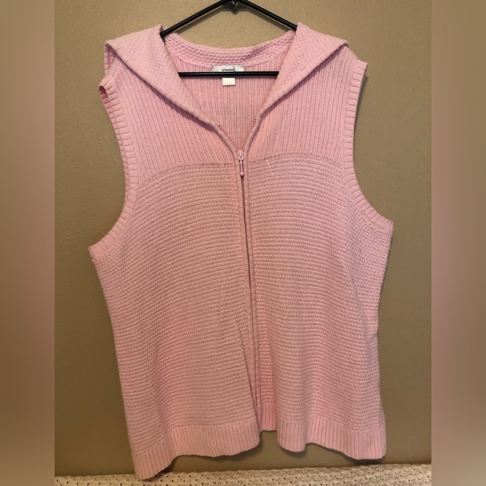 CJ Banks Zip Pink Sweater Vest 2X